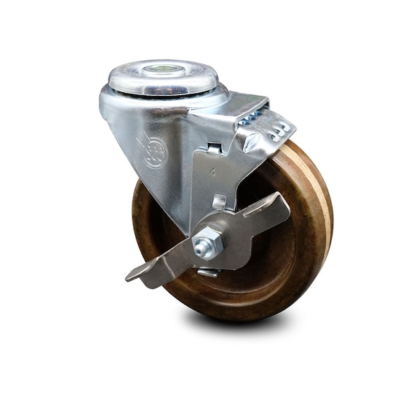 4 Inch High Temp Phenolic Wheel Swivel Bolt Hole Caster with Brake SCC